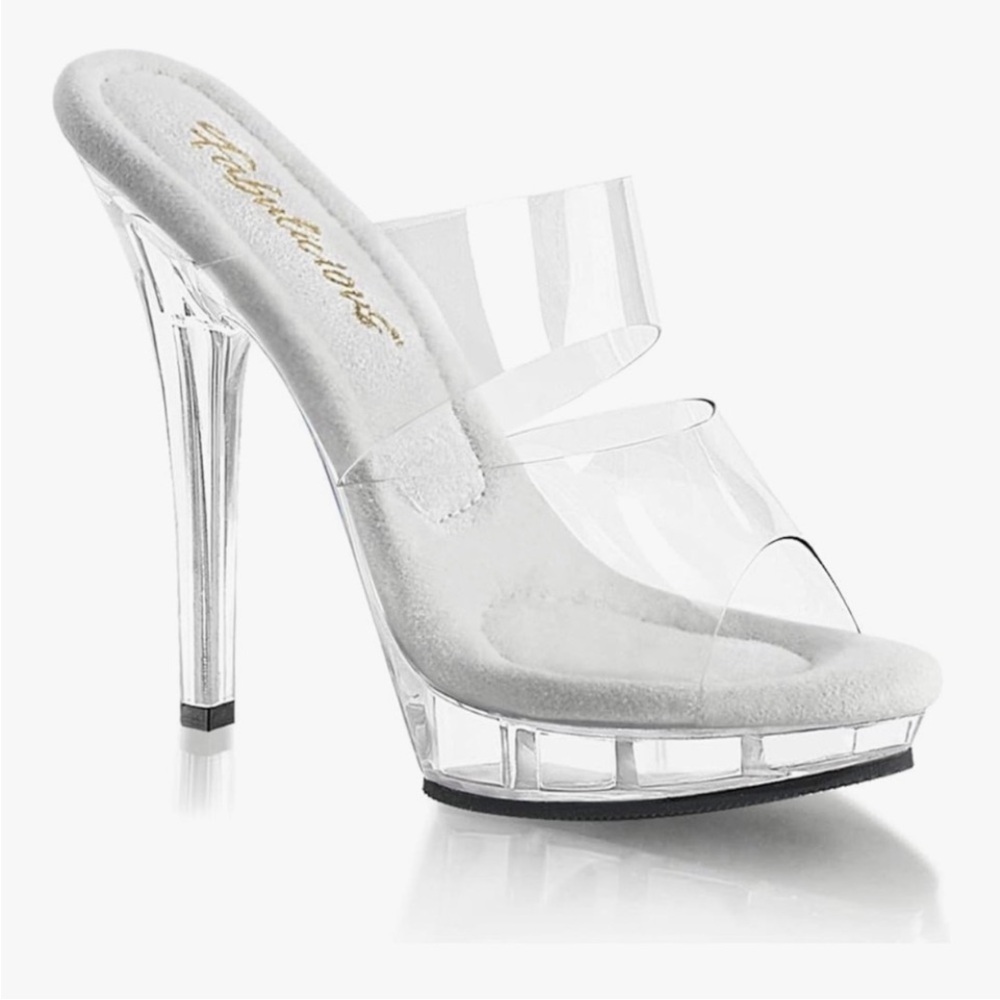 Fabulicious Elegant Clear Stiletto/Competition Heels Sz 7 - Picture 2 of 7